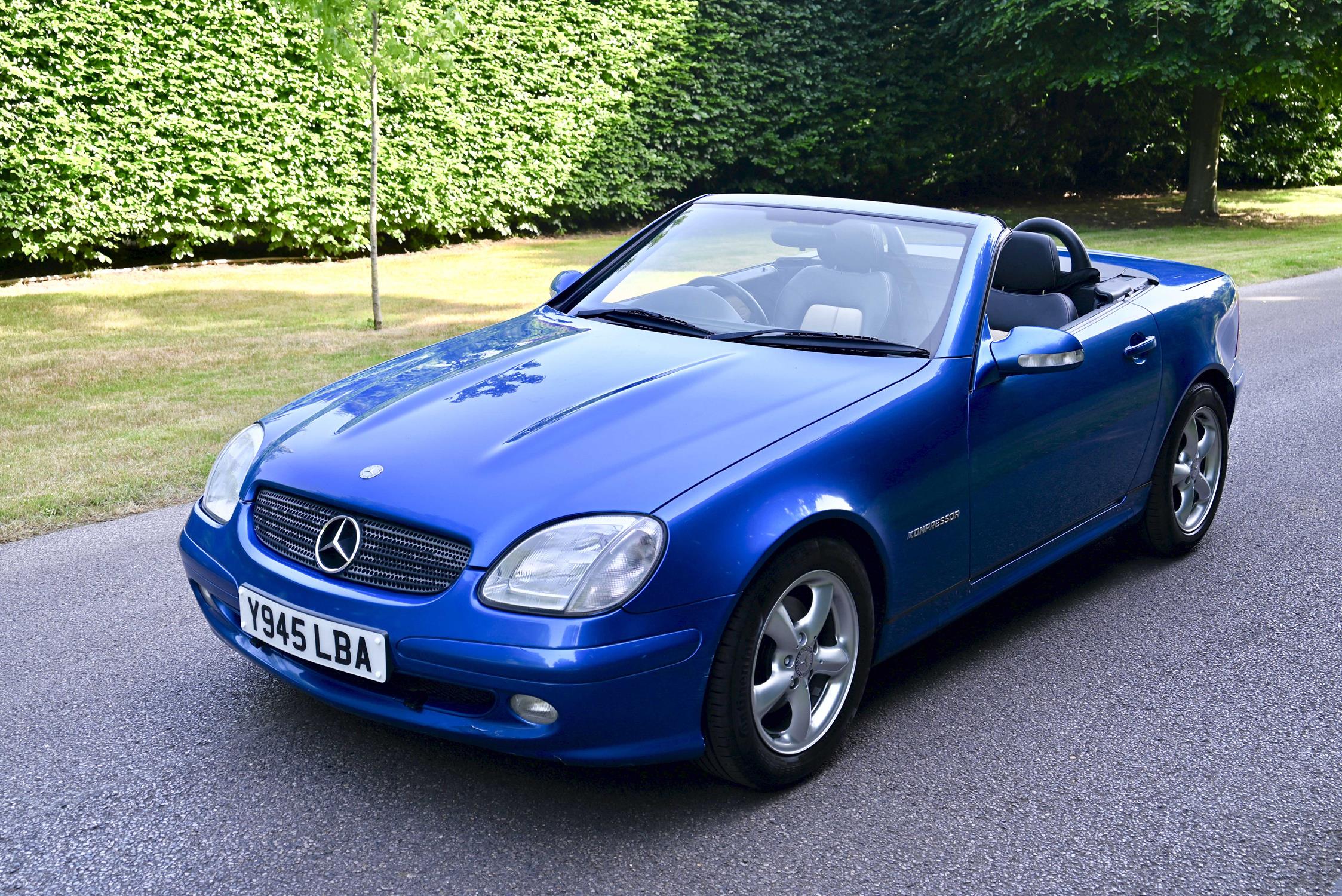 Mercedes Benz 230 SLK Convertible Auto Electric Blue coachwork with duo-tone black/beige leather