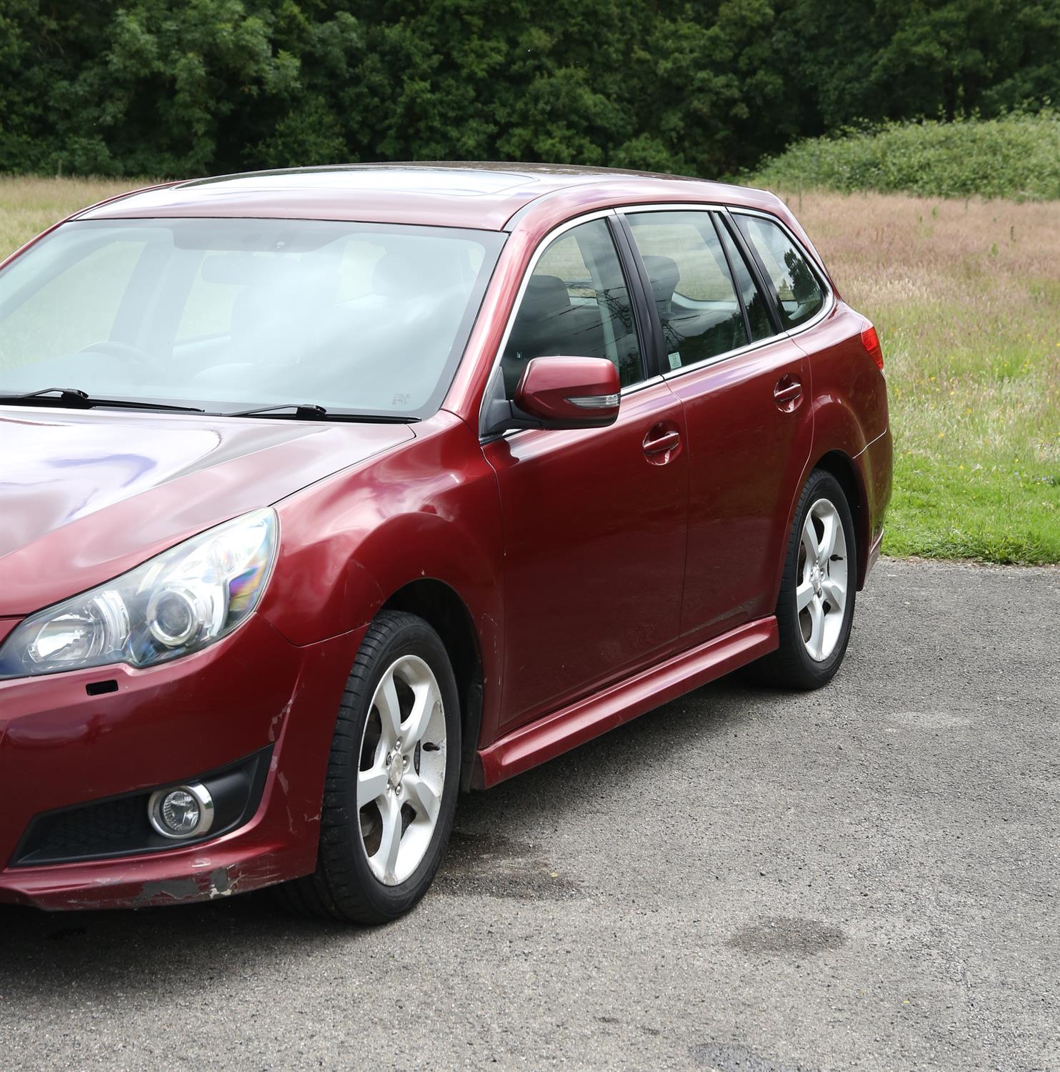 Subaru Legacy SE CVT estate car in red. 2010. Registration number YE60 FNU. First registered - Image 2 of 6