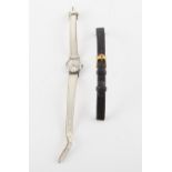 Ladies Omega Ladymatic wristwatch, silvered dial with baton hour markers, on a white replacement