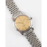 Vintage Omega Seamaster Automatic wristwatch, gold coloured dial with baton hour markers and Arabic
