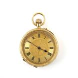 Payne and Son, open faced pocket watch, with a floral decorative dial, Roman numerals,