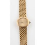 Baume Mercier, a ladies wristwatch, the signed oval gold coloured dial with baton hour markers