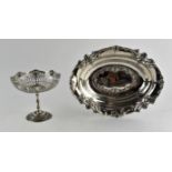 Edward VII oval silver dish by James Deakin & Sons with pierced and scrolling foliate rim 10oz 311.