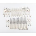 Harlequin part set of silver beaded edge cutlery comprising 6 table spoons, 11 table forks,