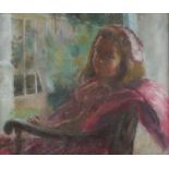 William Armour (British, 1903-1979), 'Juliet Anne' (1956), portrait of a girl, pastel,