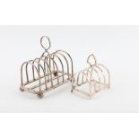 Victorian silver six division toast rack with loop handle on ball feet, by James Dixon & Sons Ltd.