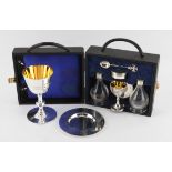 Victorian silver travelling communion set the chalice and platen London 1851, with later associated