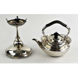 Edward VII, silver tea pot with turned wood handle and knop by Atkin Brothers, Sheffield 1904,