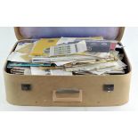 Accumulation of commercial Mail Worldwide in cream suitcase, mostly 1960's - modern but some