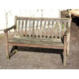 Teak garden bench, H80 W123 cm