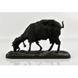 After P J Mene, cast bronze goat on naturalistic base, bearing signature, Susse foundry mark, W24.