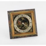 Tiffany & Co. strut clock with chinoiserie decoration, the silvered chapter ring with Roman