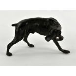 Twentieth-century bronze sculpture in the form of a dog, H 9cm.
