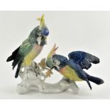 Karl Ens figural group of two parakeets,