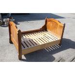 French style walnut bed frame, H106 W123 cm