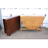 Oak gateleg table, with barley twist supports and oval top, H78 107 x 151 cm open,