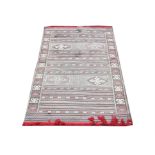 Marrakesh Kilim rug, with brown and red geometric stripe design, 165 x 104 cm