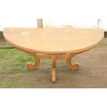 Contemporary oak d-end table