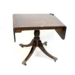 Mahogany side table, parts early 19th century, the rectangular top with drop side leaves,