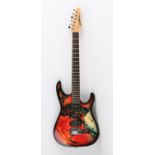 Meat Loaf six-string guitar with custom airbrushed 'Bat Out of Hell' design, Washburn,