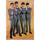 The Beatles - Large 1960's promotional poster of the Beatles, produced in the U.S.A., folded,