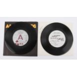 Two The Fleshtones 7 inch vinyl records: Critical List/American Sound (1979) WHITE LABEL TEST