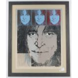 Ronnie Wood (b.1947) 'John' Artist Proof print of John Lennon, silkscreen, hand signed by Ronnie