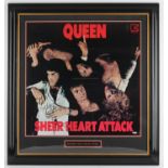 Queen - Sheer Heart Attack poster signed to the front by Freddie Mercury, Brian May,