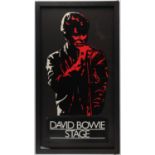 David Bowie - Original promotional standee for Stage, framed, 61 x 112 cm.