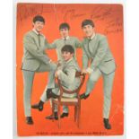 The Beatles - Mobil Oil promotional poster / card, double sided, 10 x 8 inches.