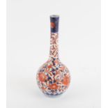 Japanese Imari Porcelain Long Neck Baluster vase, late Meiji Period decorated with floral motifs in