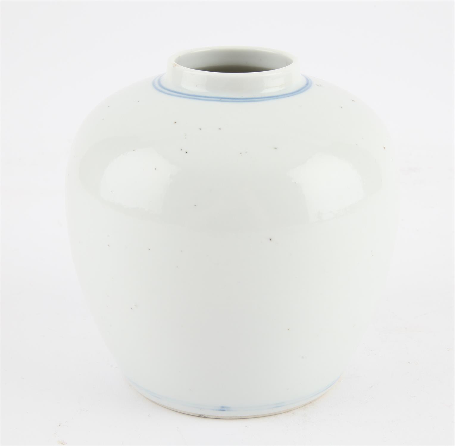 Chinese Blue and white Jar , Late Qing dynasty/early Republic. Painted with the « Fuhu Luohan », - Image 5 of 8