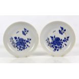 A pair of Chinese blue and white dishes, Qing dynasty , Qianlong period decorated on the inside