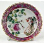 A Chinese Famille Rose Phoenix Saucer, 19th century. This type of porcelain was made for the
