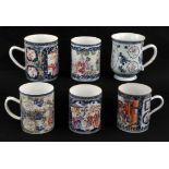 A collection of six Chinese Export Tankards, Qing dynasty, late 18th early 19th century variously