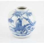 Chinese Blue and white Jar , Late Qing dynasty/early Republic. Painted with the « Fuhu Luohan »,