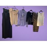 Six VINTAGE 1990s RALPH LAUREN ladies items all size UK12: Mauve striped blouse unworn Silk and