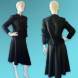 Exquisite quality "PERING" French couture designer ladies Winter black lined probably cashmere