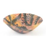 Carolyn Genders (1957) studio pottery bowl, signed to the base, H10.5cm Dia. 33cm