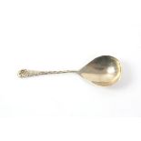 Scottish provincial silver caddy spoon with Celtic pattern