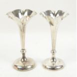 Pair of Henry Wilkinson & Co., silver spill specimen vases, London, 1901