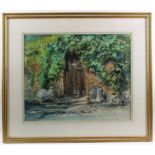 Wendy Jelbert (contemporary), 'The Wooden Door, Chichester', watercolour, signed lower left,