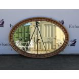 Oval gilt framed mirror, w120 x h83