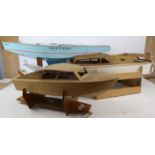 Radio controlled model boat 'Blue Streak' WM19, 90.5cm long, part-built model motor cruiser,