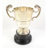 Goldsmiths & Silversmiths silver cup, on original stand, London, 1938, 316g,