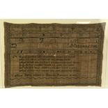 Early 19th century alphabet sampler by Ann Fuller Aged 11, Boston January 13 1828?,