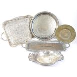 Quantity of silver plated trays