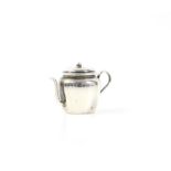 Novelty Edwardian silver pepper pot in the form of a tea pot Birmingham 1904