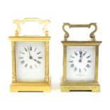 Presentation carriage clock with lever movement by Barber & Smith, 13.5cm high, and another with