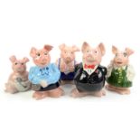 Set of five Wade Natwest pigs,